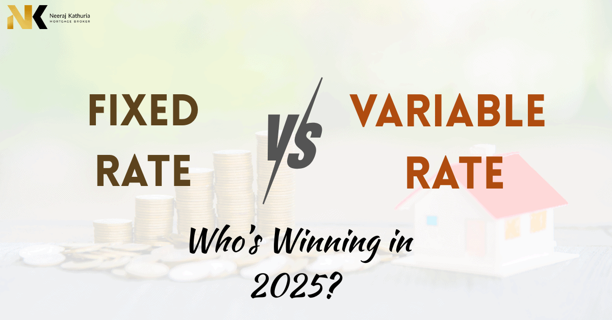 Visual comparison of Fixed Rate vs Variable Rate mortgage options, highlighting choices for homebuyers in Surrey BC