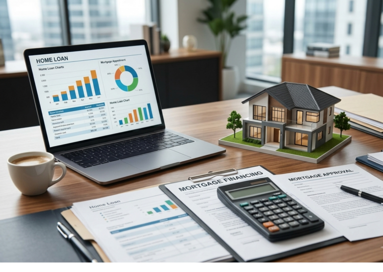 Self Employed Mortgage Surrey financing documents and home loan approval workspace